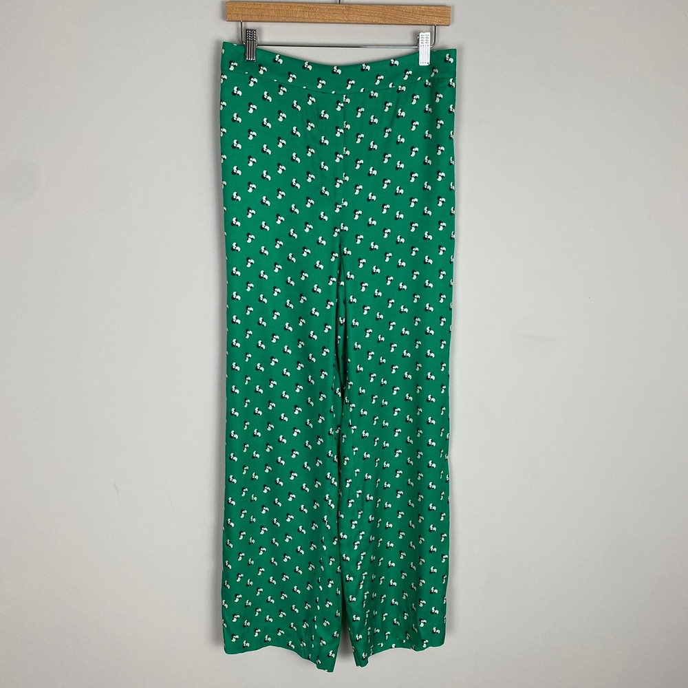 Boden Wide Leg Pants Womens 8 Abstract Print Elastic Waist Trousers